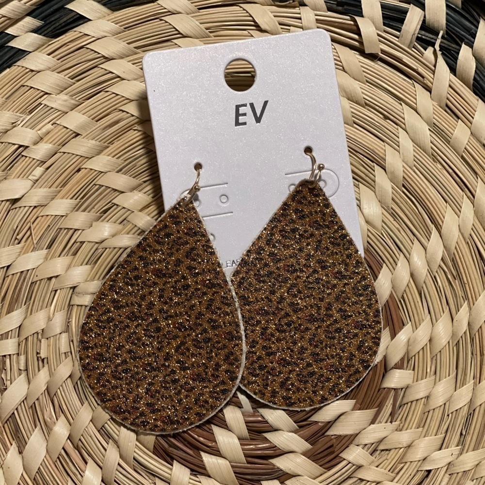 Leopard Leather Earrings